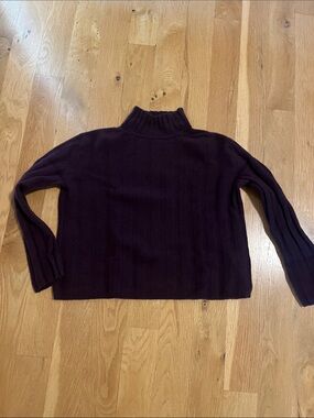 Banana Republic Deep Plum Ribbed Mock Neck Sweater